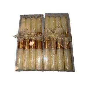 New Vintage Royal Gold Metallic Candle Set Gold Spun 8.5" 2-pack gift set (8)
